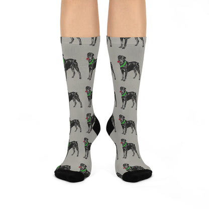 Rottweiler Poker Socks,Show off your love for the game in comfort and style with unique poker socks from Poker Room Threads! These high-quality, breathable socks come in a variety of eye-catching designs, perfect for expressing your personality at the table. Whether you're a seasoned pro or a casual player searching for lucky charm socks, our collection offers something for everyone.  Poker Room Threads socks are the ideal poker gift for yourself or any fellow player. Shop now and find your perfect pair!