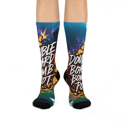 Double Board bomb pot,Show off your love for the game in comfort and style with unique poker socks from Poker Room Threads! These high-quality, breathable socks come in a variety of eye-catching designs, perfect for expressing your personality at the table. Whether you're a seasoned pro or a casual player searching for lucky charm socks, our collection offers something for everyone.  Poker Room Threads socks are the ideal poker gift for yourself or any fellow player. Shop now and find your perfect pair!