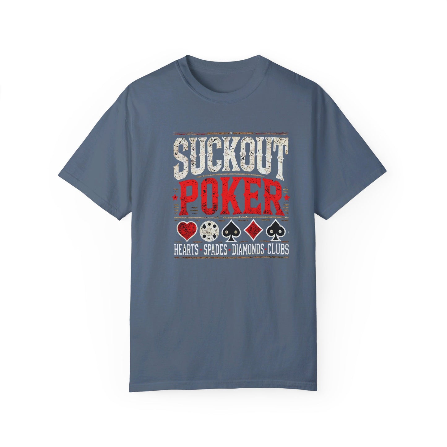 Suck Out Poker T-Shirt, poker gift, poker room threads, blue