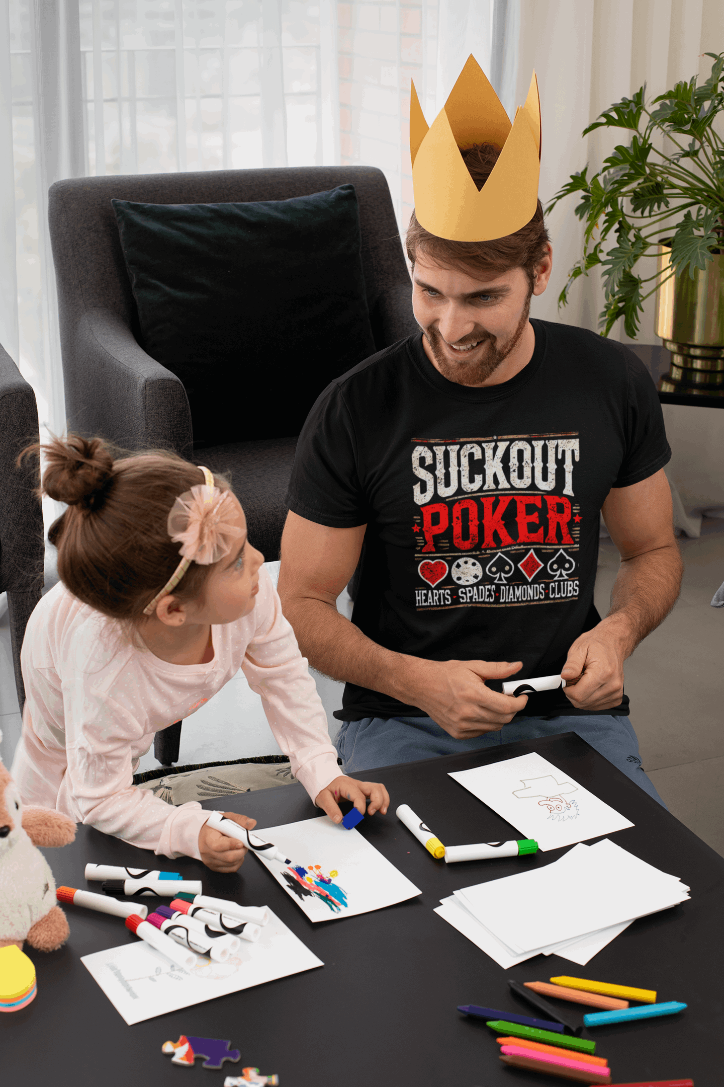 Suck out poker t-shirt, black, poker room threads, poker gift for men